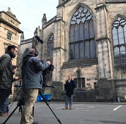 image of the filming of Behold Your God: the Weight of Majesty